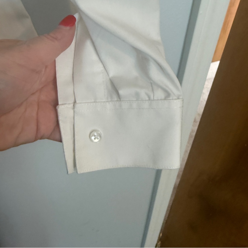 Foxcroft White Dress Shirt Crisp Long Sleeve 6 Petite Button Down - Picture 5 of 8